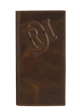 NEW RED DIRT HAT COMPANY men's genuine leather raised logo rodeo wallet in brown